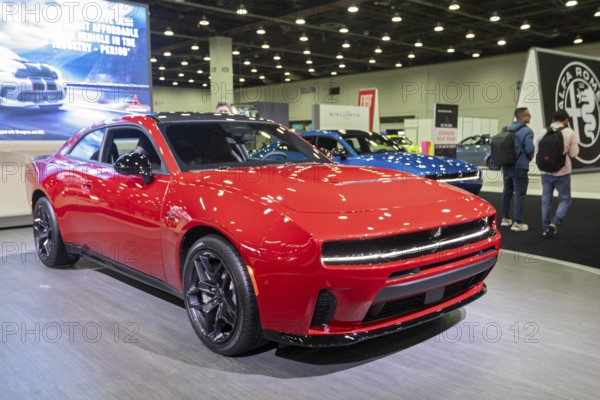 Detroit, Michigan USA - 14 January 2026 - The Dodge Charger Sixpack on display at the Detroit Auto Show