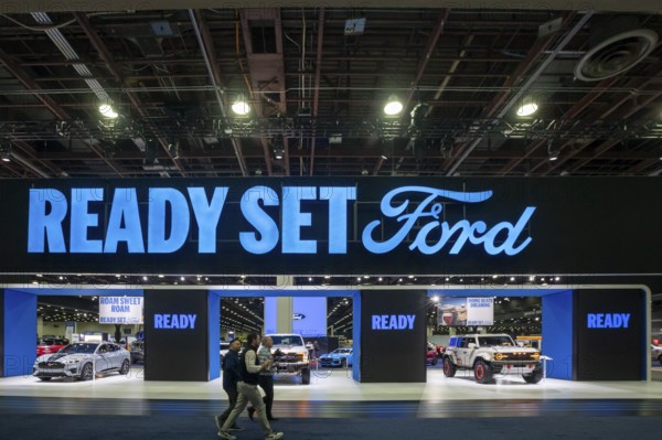 Detroit, Michigan USA - 14 January 2026 - The Ford exhibit at the Detroit Auto Show