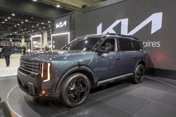 Detroit, Michigan USA - 14 January 2026 - The 2027 Kia Telluride Hybrid X-Line on display at the Detroit Auto Show