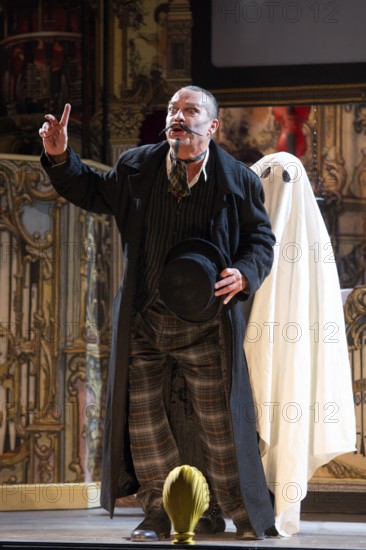 Katharina Thalbach, Pierre Besson, Wilhelm bush: Sauerkohl & Misetaten, photo sample on 14.01.2026 in the comedy Am Kurfürstendamm in Ernst-Reuter-Saal, Berlin, premiered on 20.01.2026