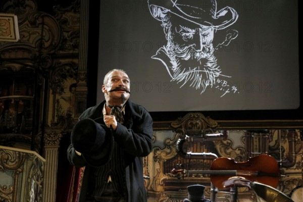 Pörre Besson during the photo rehearsal for SAUERKOHL AND MISDEEDS, a musical Wilhelm bush program in the comedy on Kurfürstendamm in the Ernst Reuter Hall in Berlin on 14.01.2026