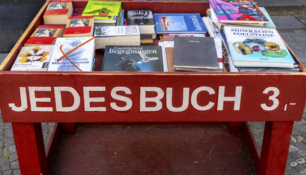 Sales stands in front of a Thalia bookstore in downtown Potsdam, Brandenburg, Germany