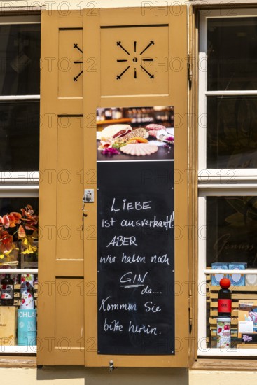 Detailed photo, retail and shops in the city center of Potsdam, Brandenburg, Germany