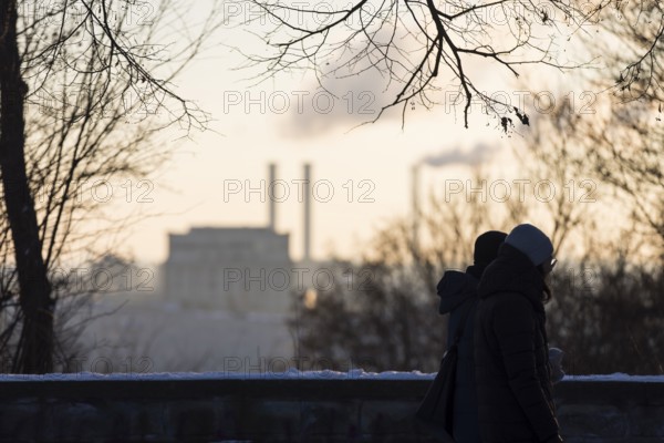 View of power plant Berlin from Volkspark Friedrichshain on 07.01.2026