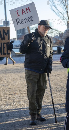 Detroit, Michigan USA - 11 January 2026 - A protest organized by Indivisible Michigan protested the killing of Renee Nichole Good in Minneapolis by a federal immigration agent