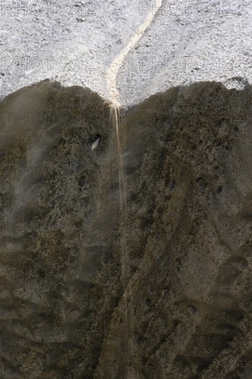 Meltwater at a glacier cave, underground glacier stream, Castner Glacier, Delta Range, Alaska Range, Richardson Highway, Alaska, USA