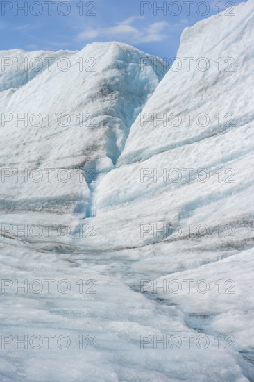 Glacial ice on Root Glacier, Wrangell St. Elias National Park, Alaska, USA