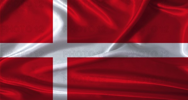 National flag of Denmark with cloth texture. Denmark flag with realistic texture background