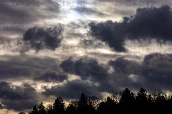 Dramatic cloudy sky with dark clouds, Austria