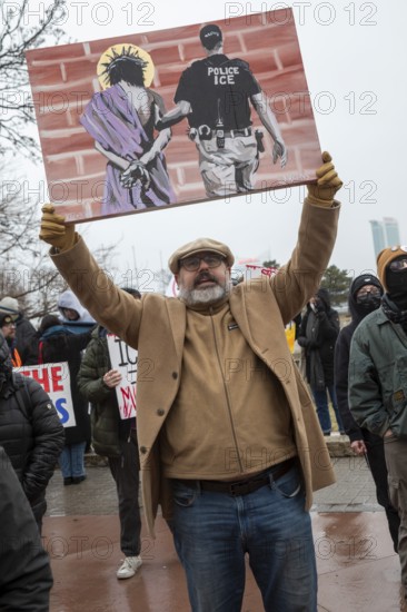 Detroit, Michigan USA - 10 January 2026 - Activists rally to protest the killing of Renee Nichole Good in Minneapolis by a federal immigration agent