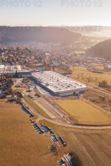 Industrial building in rural, hilly area, Glatten, Freudenstadt district, Germany