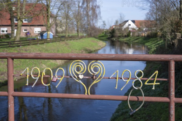 Bridge over the Hunte near Heede, Heede, Diepholz, Lower Saxony, Germany