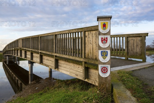 Bridge over the Hunte in Ochsenmoor, Ochsenmoor, Hüde, Lower Saxony, Germany