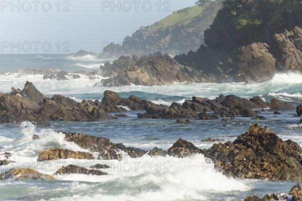 Sunny daytime view along the bays of Broken Head Nature Reserve near Byron Bay, New South Wales, Australia