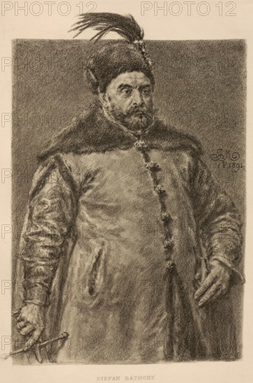 Stephan Bathory, Polish Stefan Batory, (born 27 September 1533, died 12 December 1586) was elected Prince of Transylvania from 1571 to 1576 and from 1576, as King of Poland and Grand Duke of Lithuania, authentic, digitally restored reproduction from a 19th century original, exact date of depiction unknown, Historical