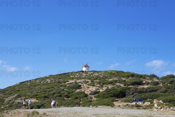 Moulin de Mattei windmill, Cap Corse, Haute-Corse Department, Corsica, Mediterranean Sea, France