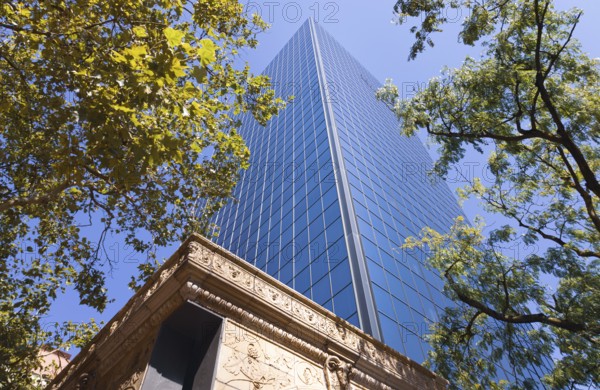 USA, streets of Portland city downtown, financial center and Pioneer Village district