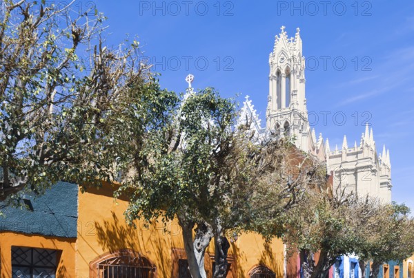 Mexico, tourist attractions and colorful streets and colonial houses in Leon historic center