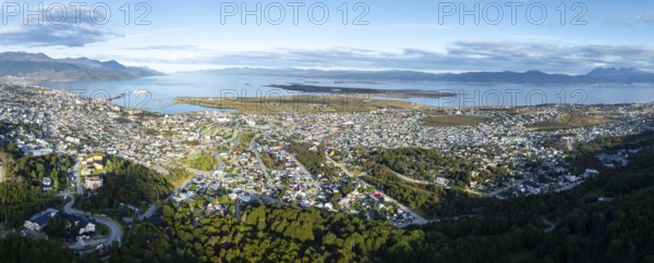 View of the city of Ushuaia, Ushuaia, Patagonia, Tierra del Fuego, Argentina