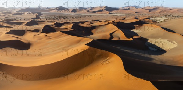 Aerial view, Dramatic sand dunes in the Namib Desert, Namib Naukluft Park, Namibia