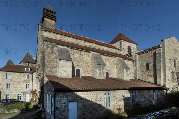 St Vincent's Abbey Church of Chantelle. Allier department. Auvergne Rhone Alpes. France