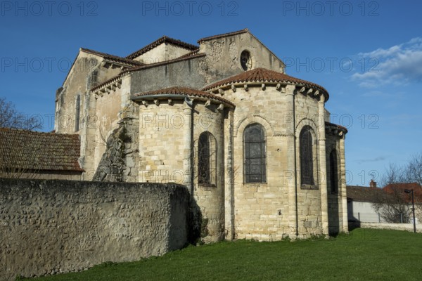 St Cyr and St Julitte's Church, roman church of Escurolles, Allier department, Auvergne Rhone Alpes, France