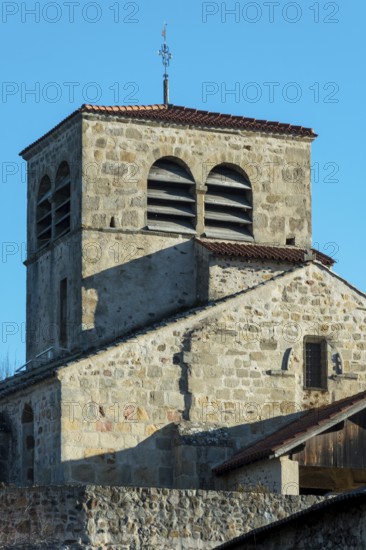 Natural regional park of Livradois Forez. Roman church Saint-Hilaire of Saint-Hilaire village. Haute Loire. Auvergne Rhone Alpes. France