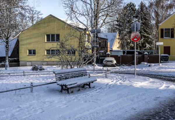 Old villas and houses in the charming village center of Lübars, Reinickendorf, Berlin, Germany