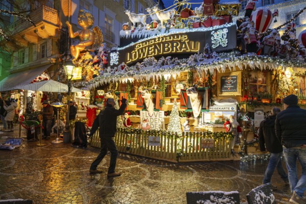 Gasthaus Löwenbräu in Baden-Baden. In winter time, the inn transforms its beer garden into an opulently decorated Christmas world