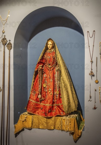 Sardinian folk costume in the museum in Nuoro, Sardinia, Italy