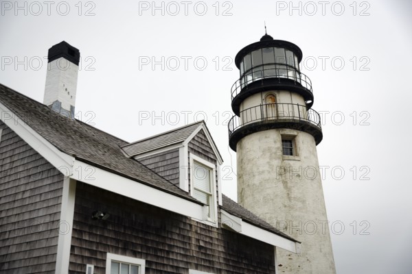 Highland lighthouse, Cape Cod Light, lighthouse, typical architectural style, shingle façade, North Truro, Cape Cod, Massachusetts, New England, USA