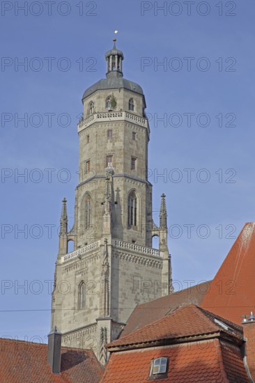 Late Gothic St. Georg church with Daniel church tower, Nördlingen, Bavaria, Germany