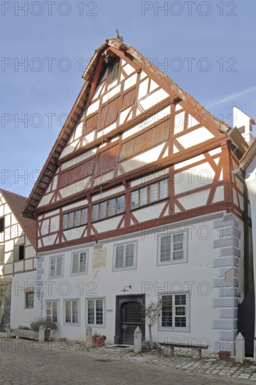 Former tanner house built 15th century, half-timbered house, Vordere Gerbergasse, Nördlingen, Bavaria, Germany