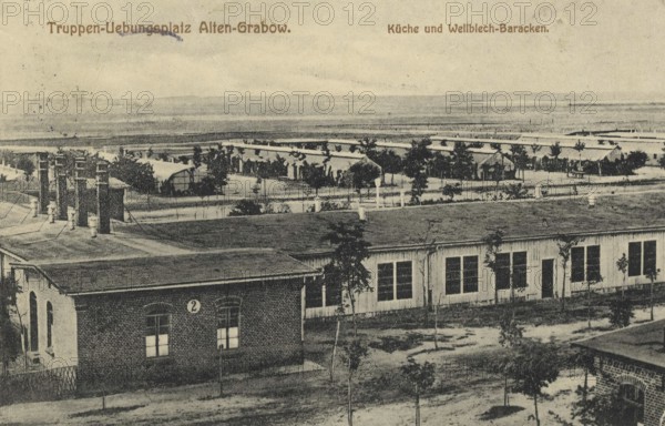 Alten-Grabow military training area, in the district of Jerichower Land in Saxony-Anhalt, postcard, view around 1900 - 1910, historical, digital reproduction of a historical postcard, authentic, public domain, from that time, exact date unknown