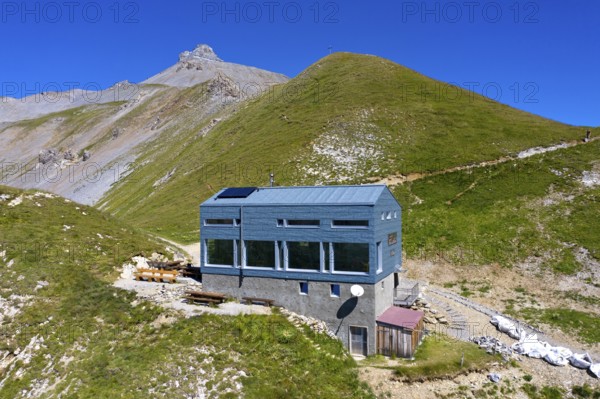 Cabane du Fenestral mountain hut on the Col du Fenestral mountain pass, Ovronnaz, Valais, Switzerland