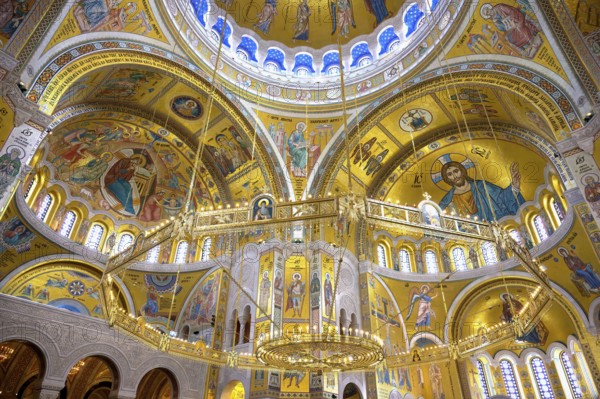 Church of Saint Sava or Temple of Saint Sava orthodox church, Interior, Belgrade, Serbia
