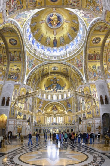 Church of Saint Sava or Temple of Saint Sava orthodox church, Interior, Belgrade, Serbia