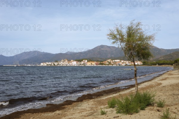 Beach or Plage de la Roya on the Gulf of Saint-Florent in the Mediterranean, Haute-Corse, Corsica