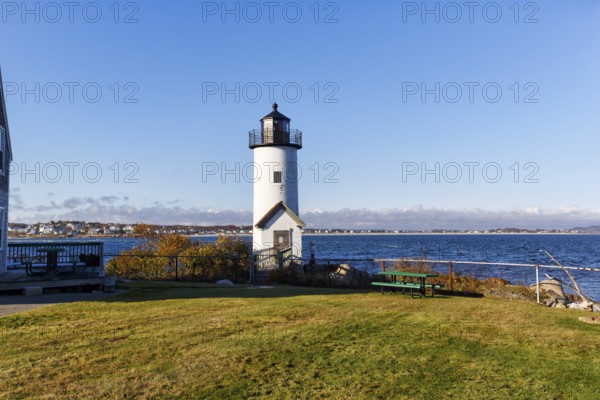 Annisquam Harbor lighthouse, historic Wigwam Point in Gloucester, Cape Ann, Massachusetts, Ipswich Bay, New England, USA