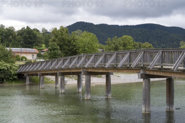 Mangfallsteg, Fußgängerbrücke, Gmund, Tegernsee, Upper Bavaria, Bavaria, Germany
