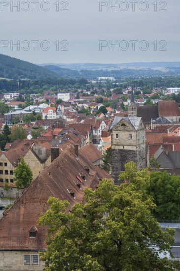 View of the city from Rosenberg Fortress, Upper Franconia, Franconia, Bavaria, Germany