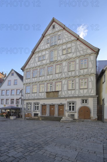 Historical half-timbered house and natural history museum and former Old Lyceum, Reutlingen, Swabian Jura, Baden-Württemberg, Germany
