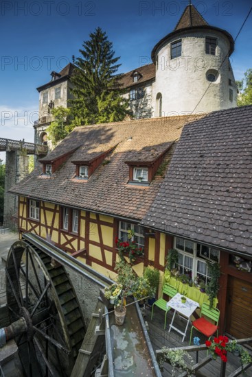 Old castle and mill, Meersburg, Lake Constance, Baden-Württemberg, Germany