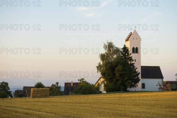 Church in Aufkirch, Sonnenaufgang, Überlingen, Lake Constance, Baden-Württemberg, Germany