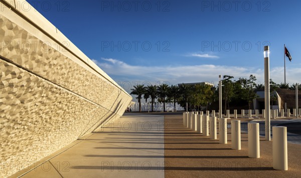 Zayed National Museum in Abu Dhabi, memorial to the late Zayed bin Sultan Al Nahyan, the museum is the heart of the cultural district on Saadiyat Island, Abu Dhabi, United Arab Emirates