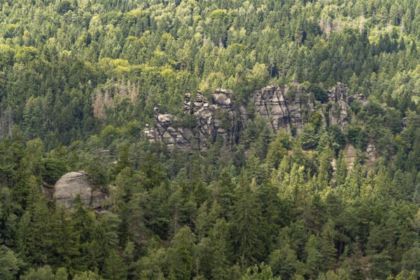 The Nonnenfelsen near Jonsdorf, Zittau Mountains, Upper Lusatia, Saxony, Germany