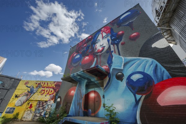 Graffiti on the former US eavesdropping facility on Teufelsberg in Grunewald, Berlin, Germany