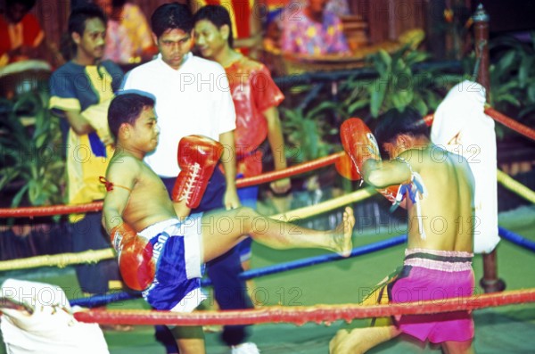 Thai boxing, Ko Phuket, Thailand, December 2002, vintage, retro, old, historic