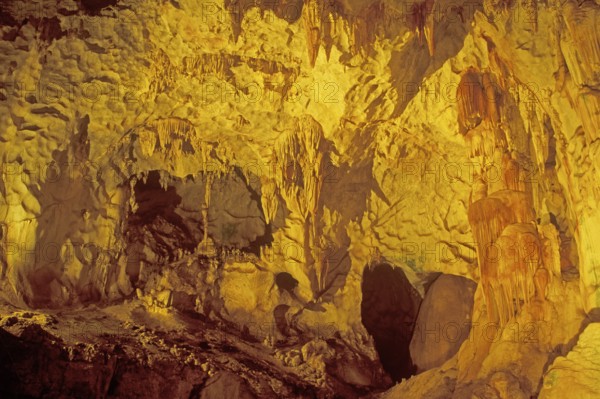 Stalactite cave, Wat Suwannakhuha monastery, Phangnga Bay, Ko Phuket, Thailand, December 2002, vintage, retro, old, historic