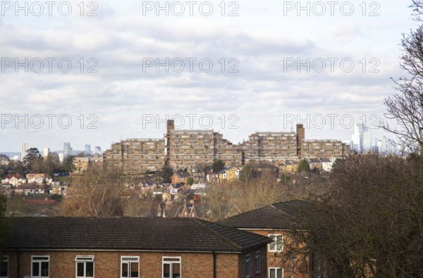 Dawson's Heights or Dawson Heights housing estate, East Dulwich, south London, England, UK architect Kate Macintosh completed 1972